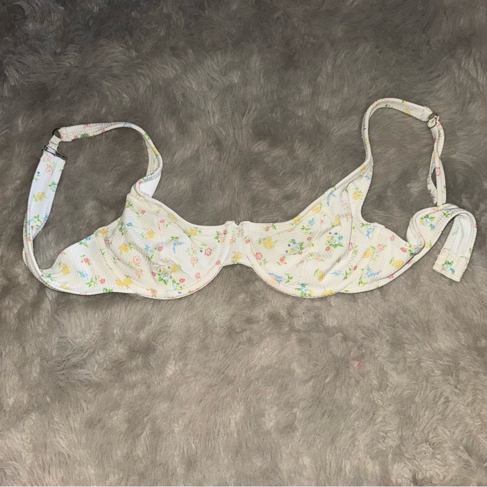 PacSun Eco Floral Nessa Ribbed Bralette Top & Scoop High Cut Bottom Bikini Set - Picture 10 of 16